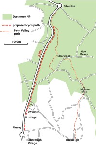 Proposed cycle path from Yelverton to Roborough